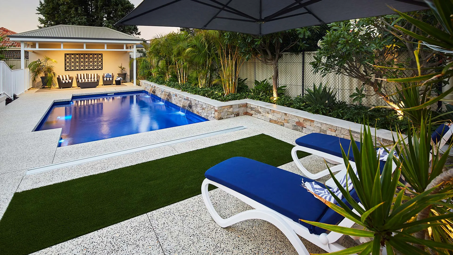 Garden and pool landscape design in Perth